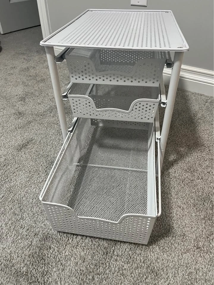 White Metal 3 Drawer Storage Unit - photo 2