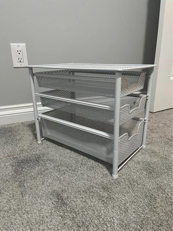 White Metal 3 Drawer Storage Unit - photo 3