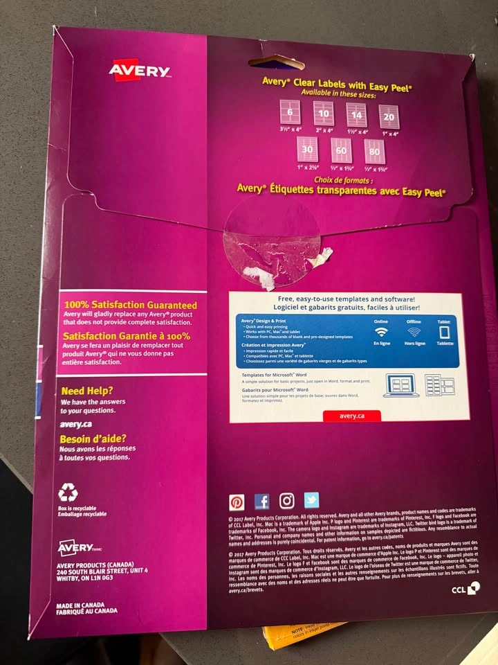 Avery Laser Inkjet Clear Address Labels - photo 3