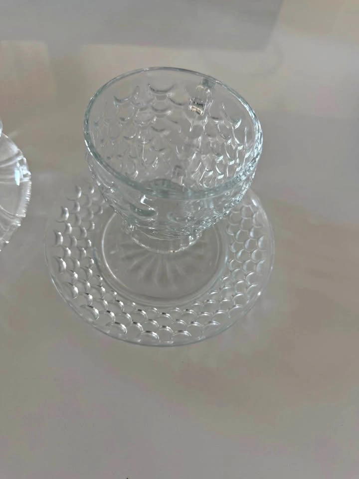Clear Glass Tea Cup with Saucer