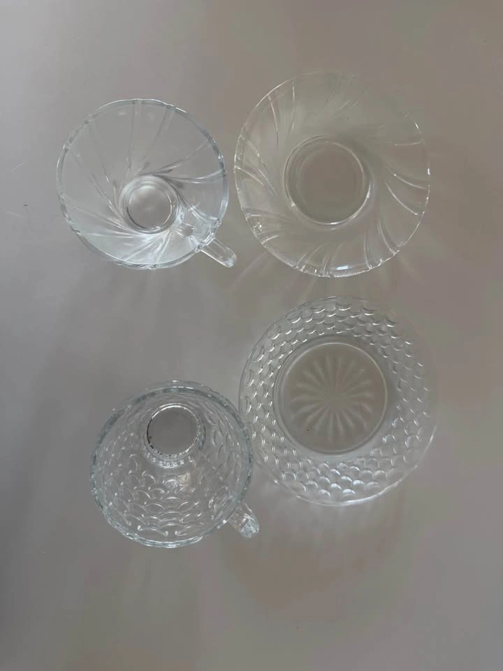 Clear Glass Tea Cup with Saucer - photo 3