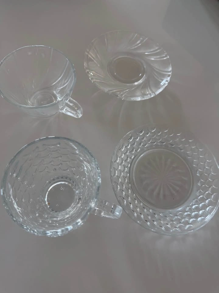 Clear Glass Tea Cup with Saucer - photo 4