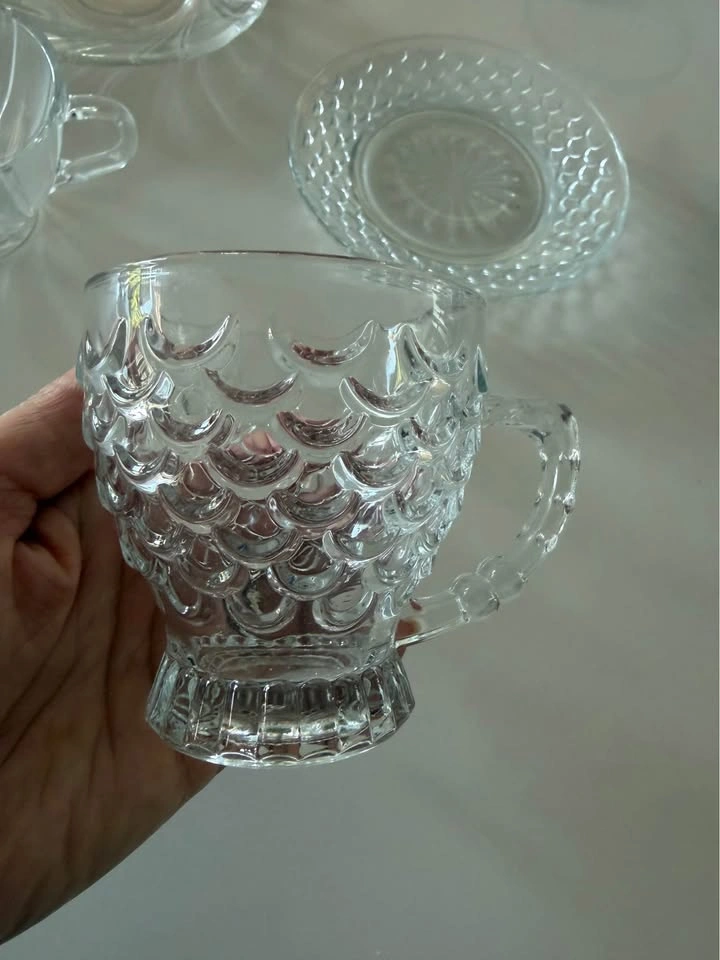 Clear Glass Tea Cup with Saucer - photo 5