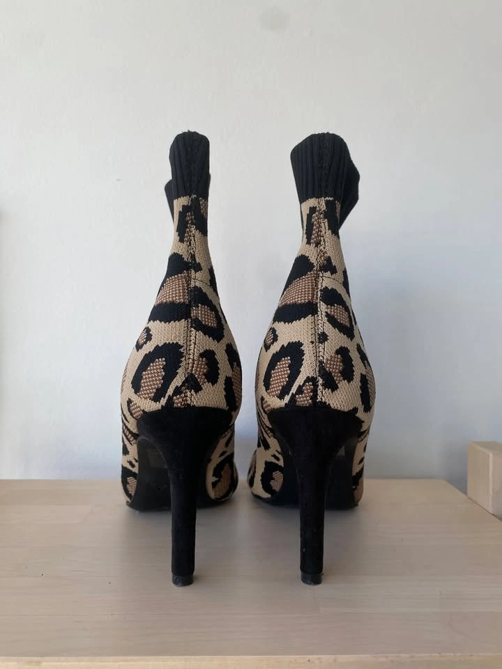 MIA Minerva Leopard Print Sock Booties - Size 9 - photo 5