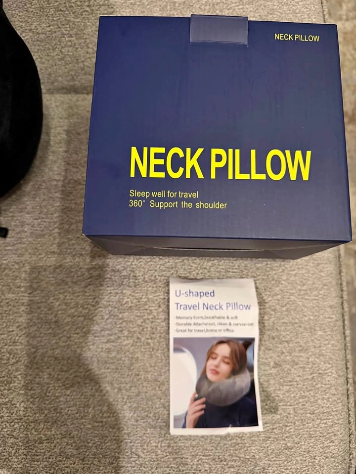 Memory Foam Travel Neck Pillow with Travel Case