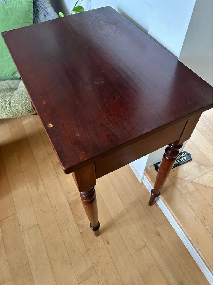 Wood Side Table with Drawer 20x13x31“ - photo 3