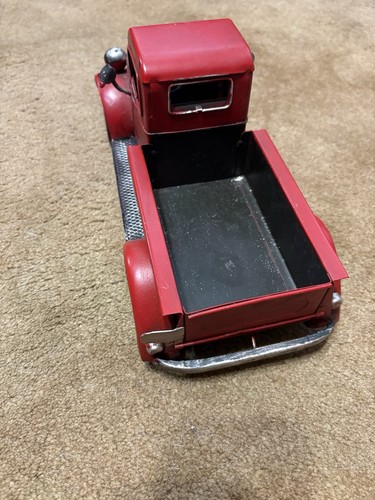 Vintage Style Red Metal Pickup Truck Model Decor Collectible - photo 4