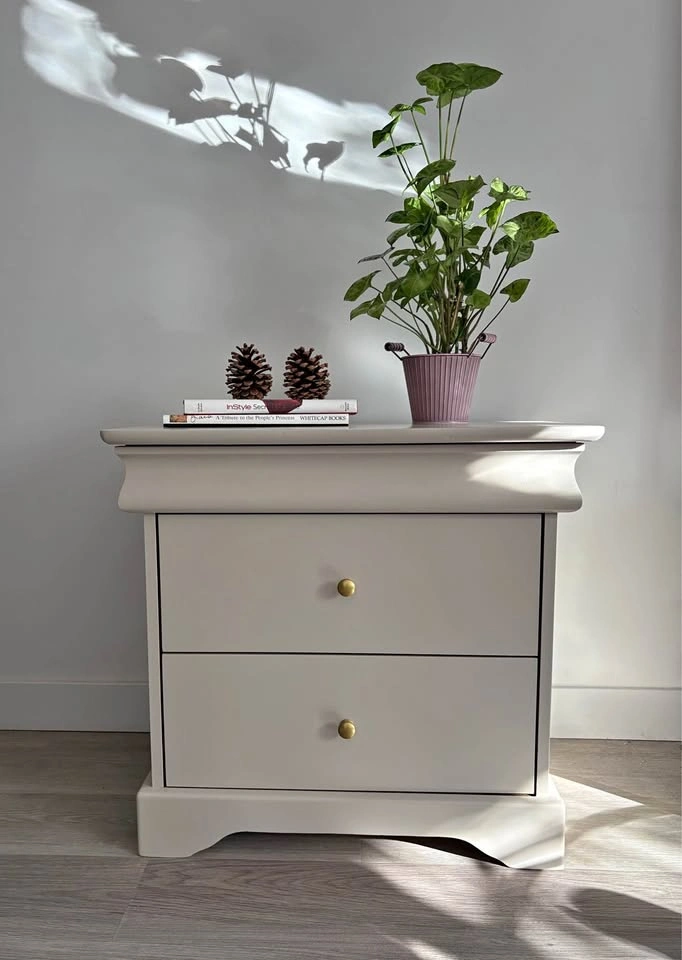 Refinished Huppé Nightstand – Solid Wood with Hidden Drawer
