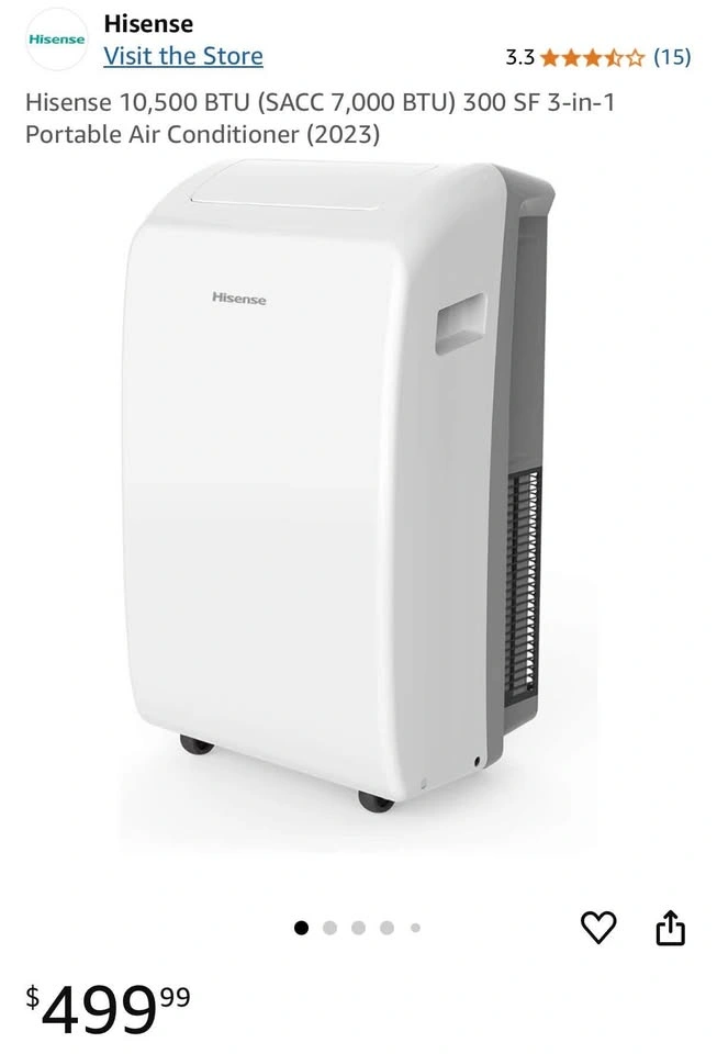 Hisense 3 in 1 portable air conditioner w/ Casement Window Kit - photo 5