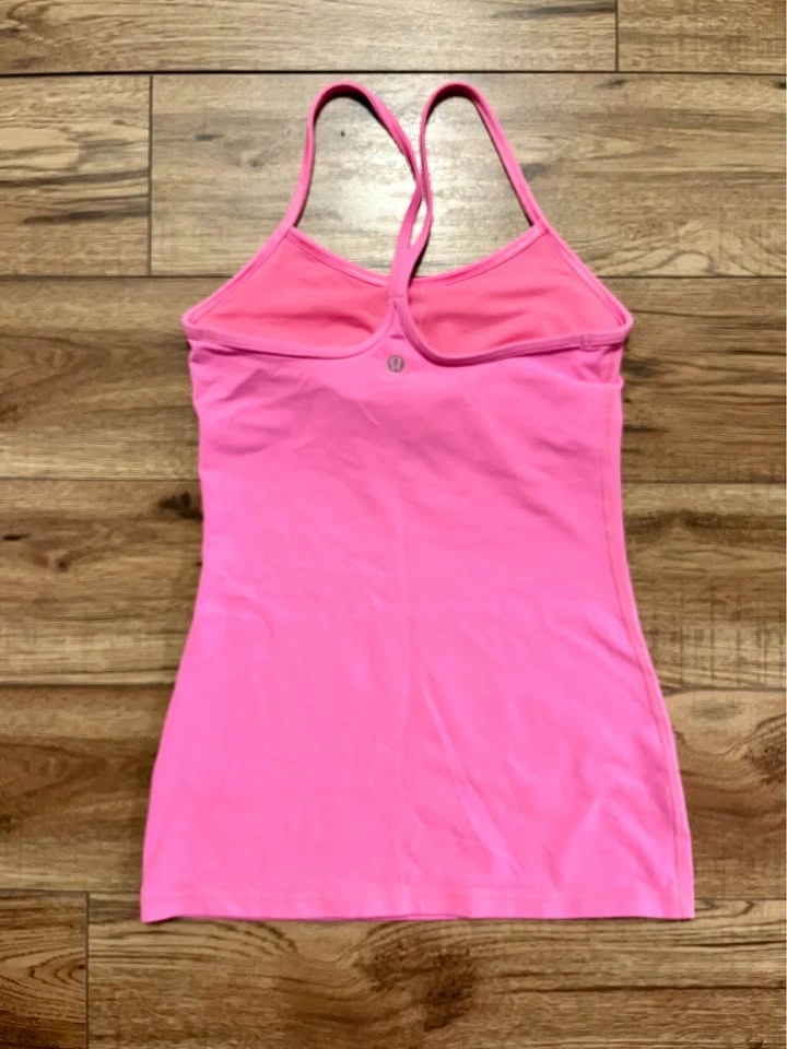 2-FOR-1 Lululemon Neon Pink Power Y Tank + Bonus Top - Size 4 - photo 4