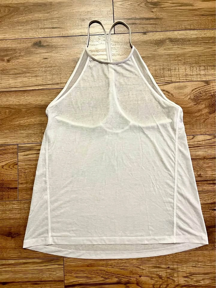 Lululemon White High Neck Halter Mesh Tank Top - Size 6 - photo 3