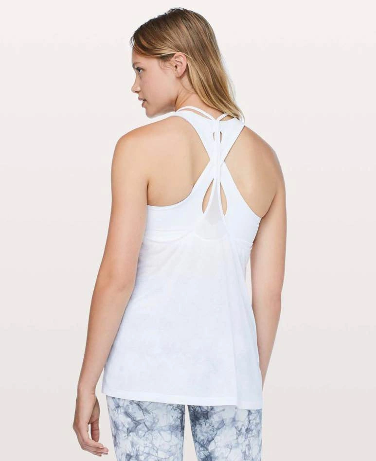 Lululemon White High Neck Halter Mesh Tank Top - Size 6 - photo 2