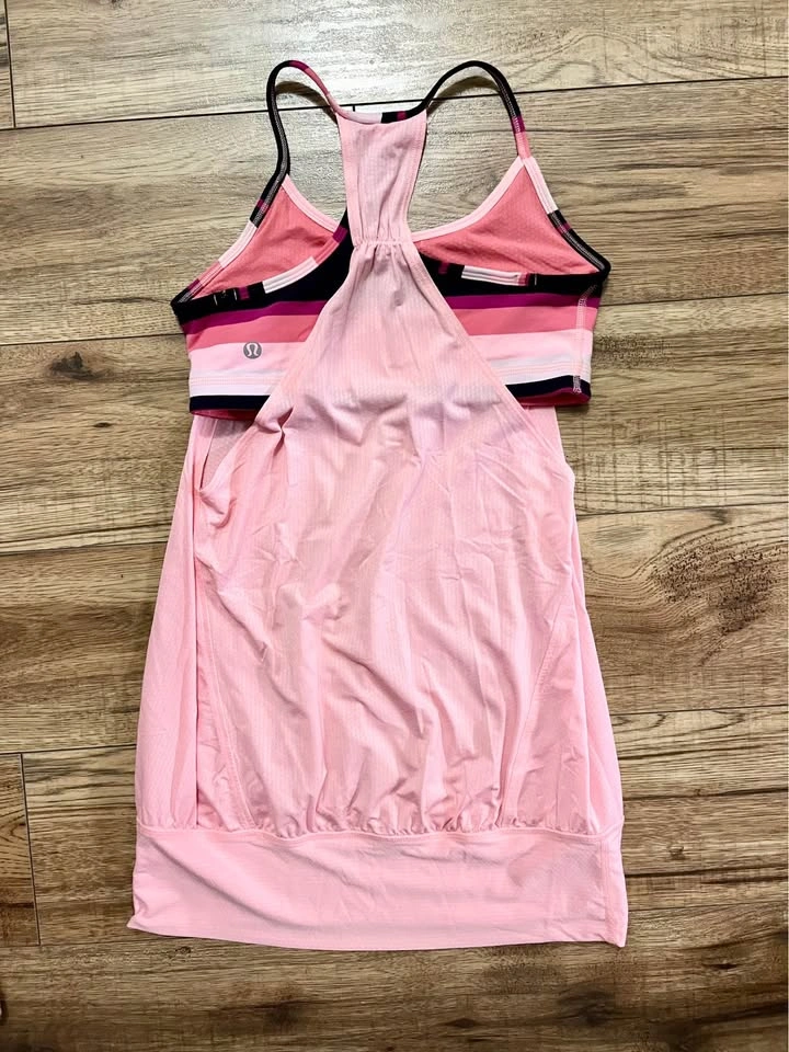 Lululemon Pink No Limits Tank Top with Built-In Bra - Size 4 - photo 4