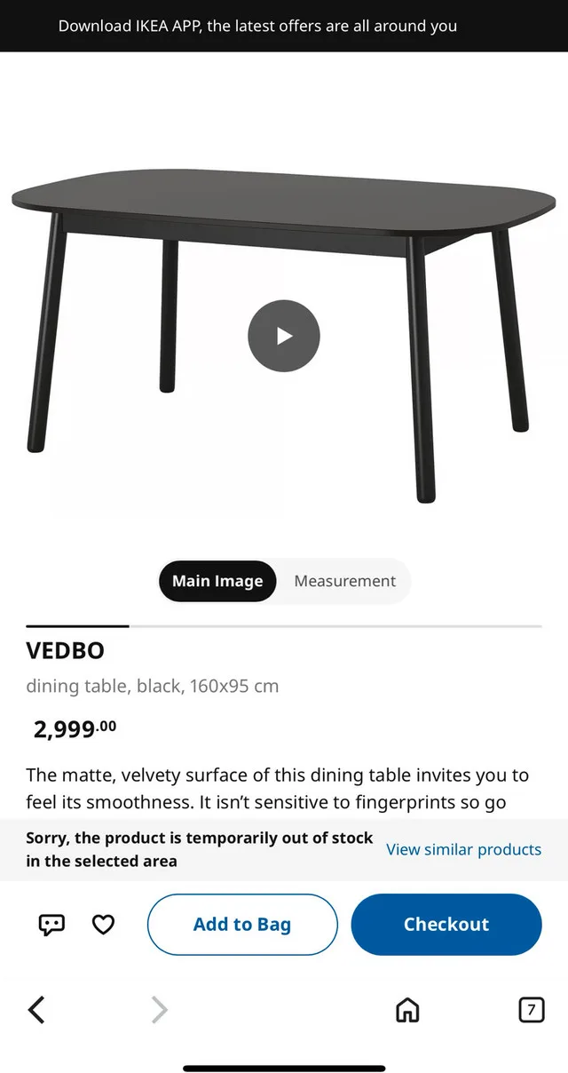 Dining table and six chairs thumbnail