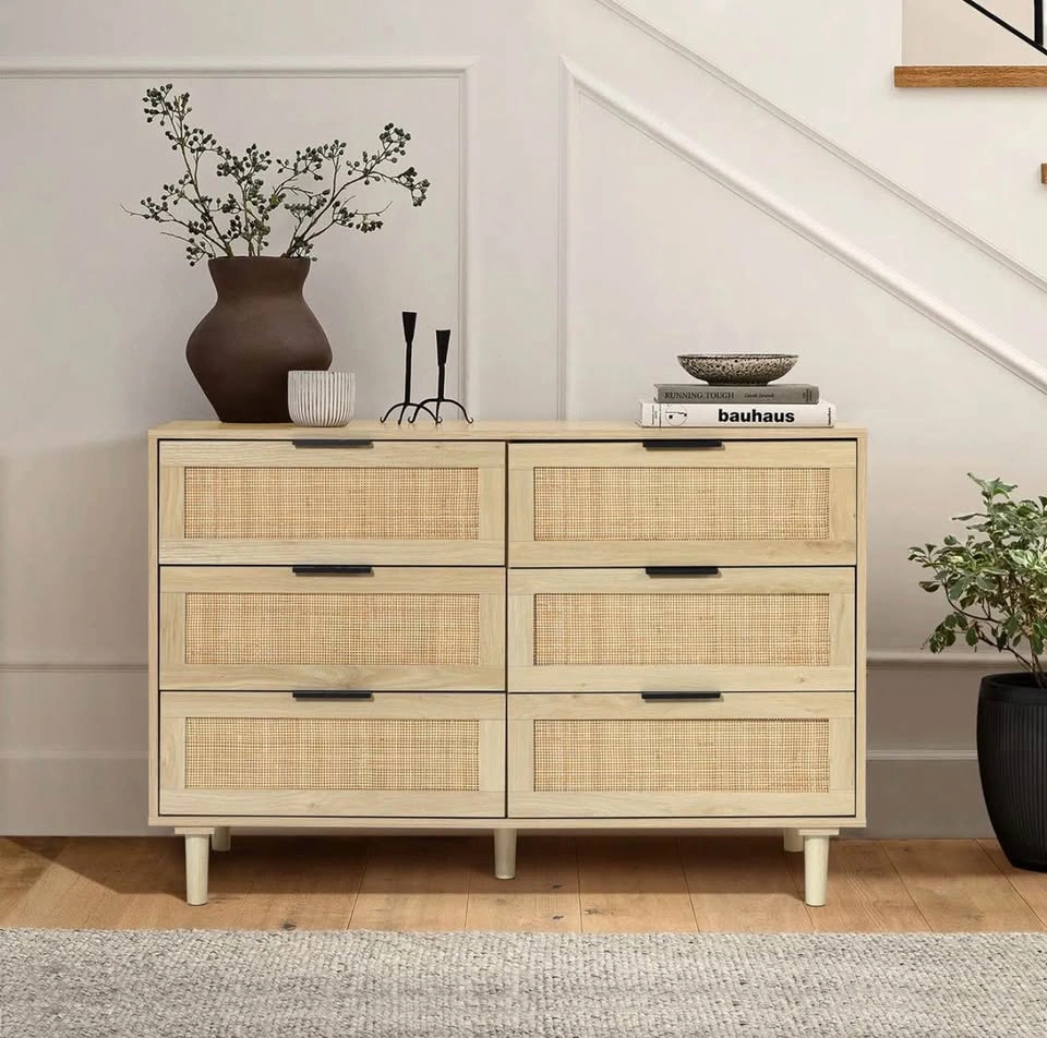 6-Drawer 43.3”W Double Wood Dresser - photo 2