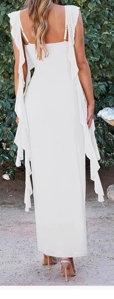 Women's Wedding Guest Dress, Sleeveless, Ruffle, Formal Cocktail - photo 2
