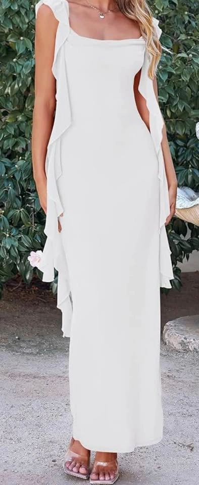 Women's Wedding Guest Dress, Sleeveless, Ruffle, Formal Cocktail - photo 4