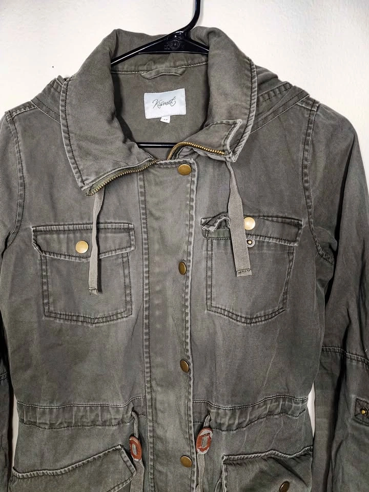 Green Utility Military Jacket – Gorpcore/Cargo – Size Small - photo 3