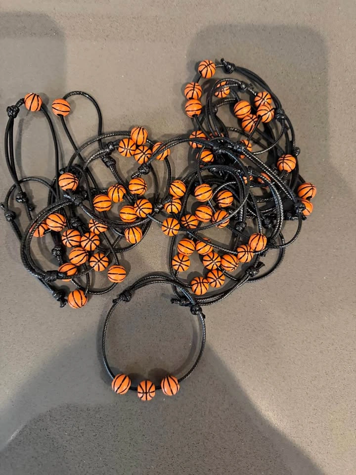 20 Basketball Adjustable Sports Theme Bracelets