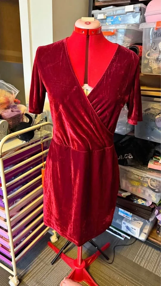Red velvet dress- Medium