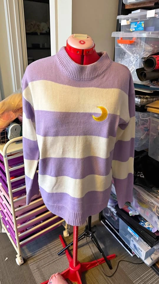 Embroidered moon sweater - one size (fits like a Large)