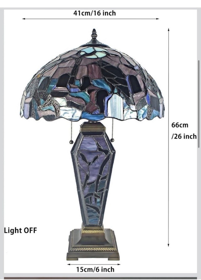 Raven in Graveyard Tiffany Style Stained Glass Table Lamp - photo 5