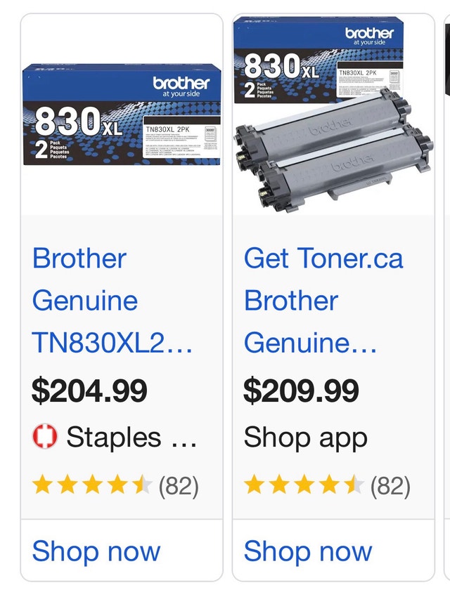 Brother TN830XL High-Yield Toner Cartridges