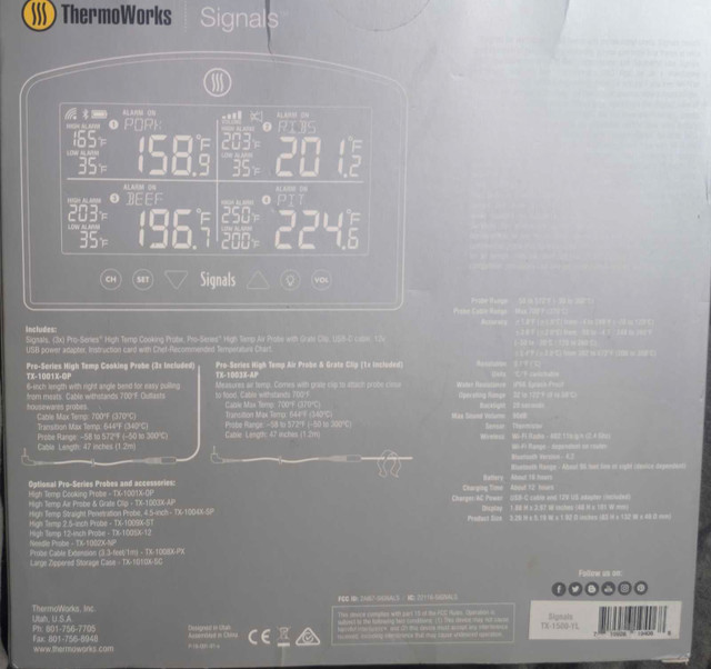 Thermoworks Signals TX1500-YL Wifi/Bluetooth BBQ thermometer - photo 2