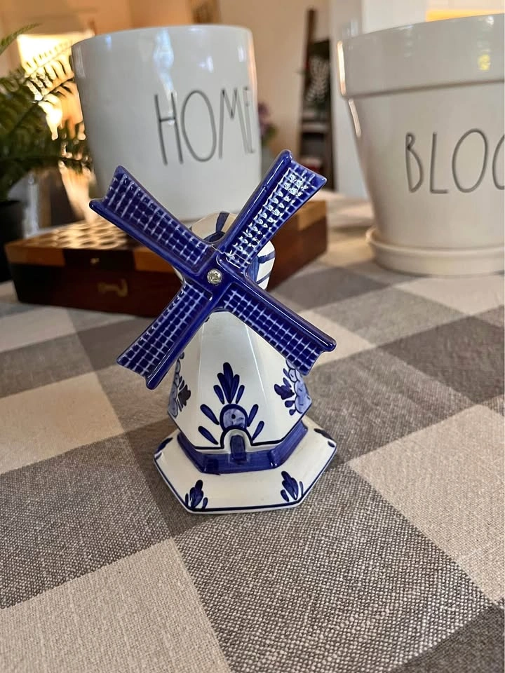 Delft Blue Handpainted Holland Windmill Figurine