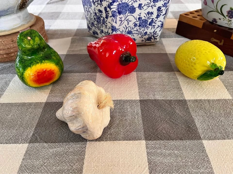 Set of 4 Decorative Glass Fruit and Vegetables