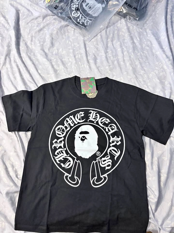 Premium Chrome Hearts x A Bathing Ape Black Graphic Tee