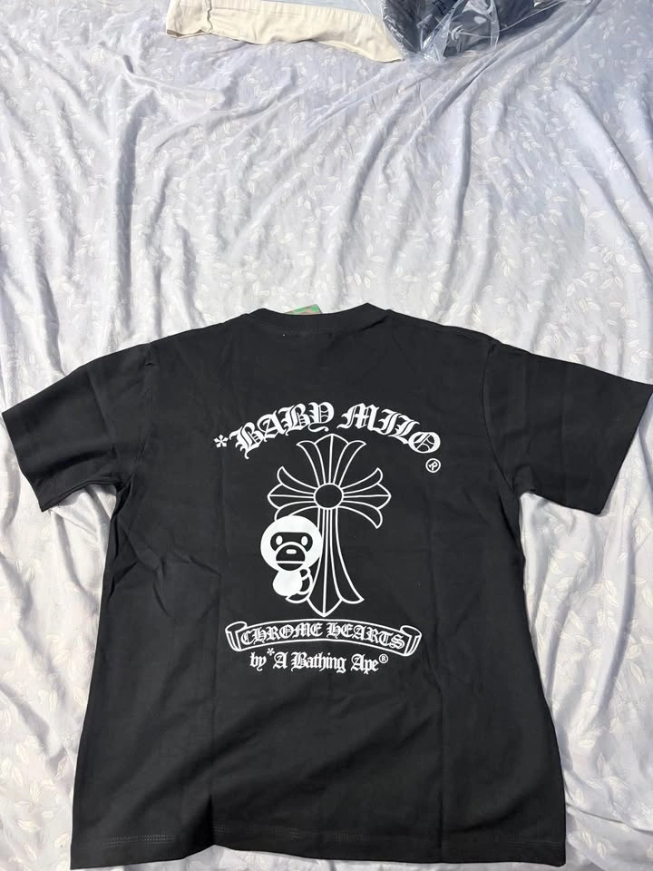 Premium Chrome Hearts x A Bathing Ape Black Graphic Tee - photo 2