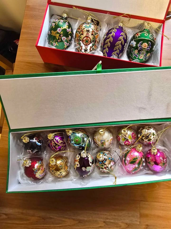 Sets Joan Rivers Faberge Style Christmas Ornaments - New In Box - photo 3