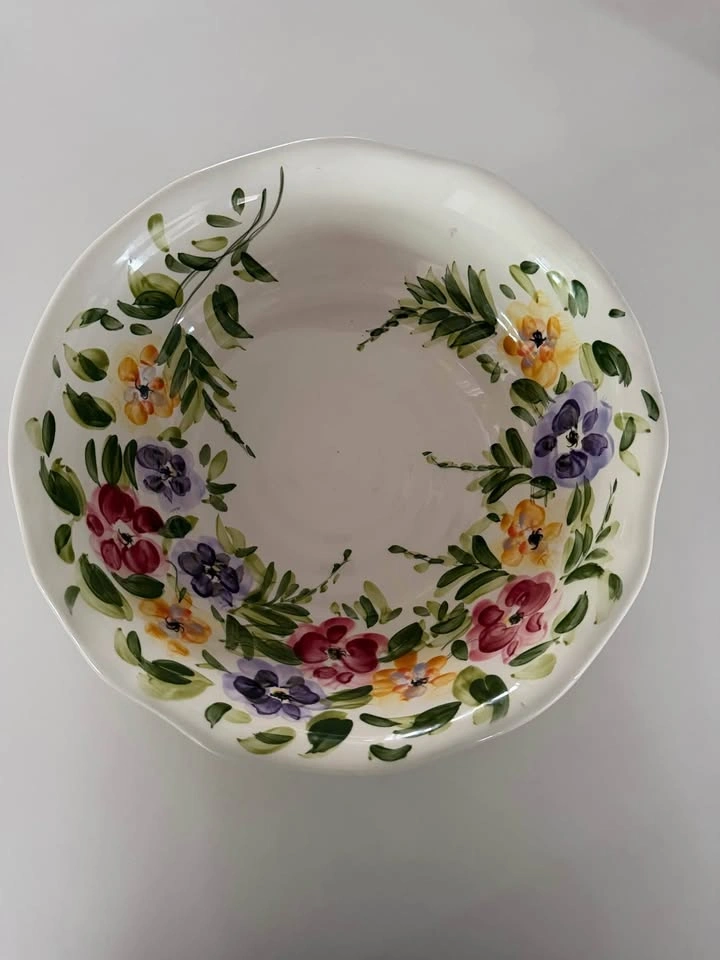 Bowl Tabletops Unlimited Rose Prairie Fluted edges Floral - photo 2