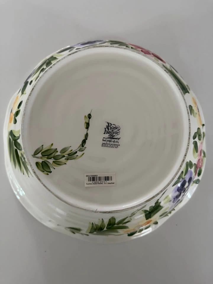 Bowl Tabletops Unlimited Rose Prairie Fluted edges Floral - photo 3