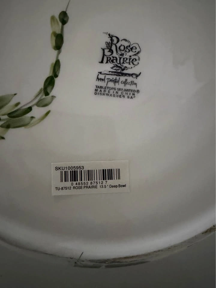 Bowl Tabletops Unlimited Rose Prairie Fluted edges Floral - photo 4