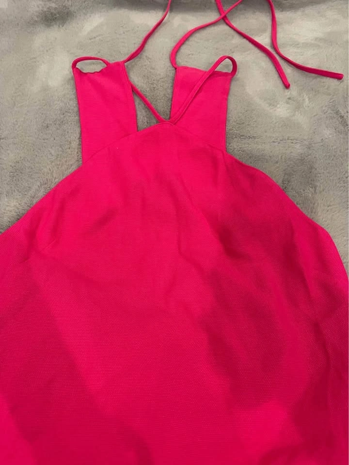 Babaton 1-01 | Modern Halter Midi Dress Size XXS Hot Pink - photo 3