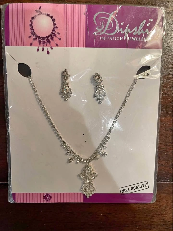 Earrings and Necklace and head piece set