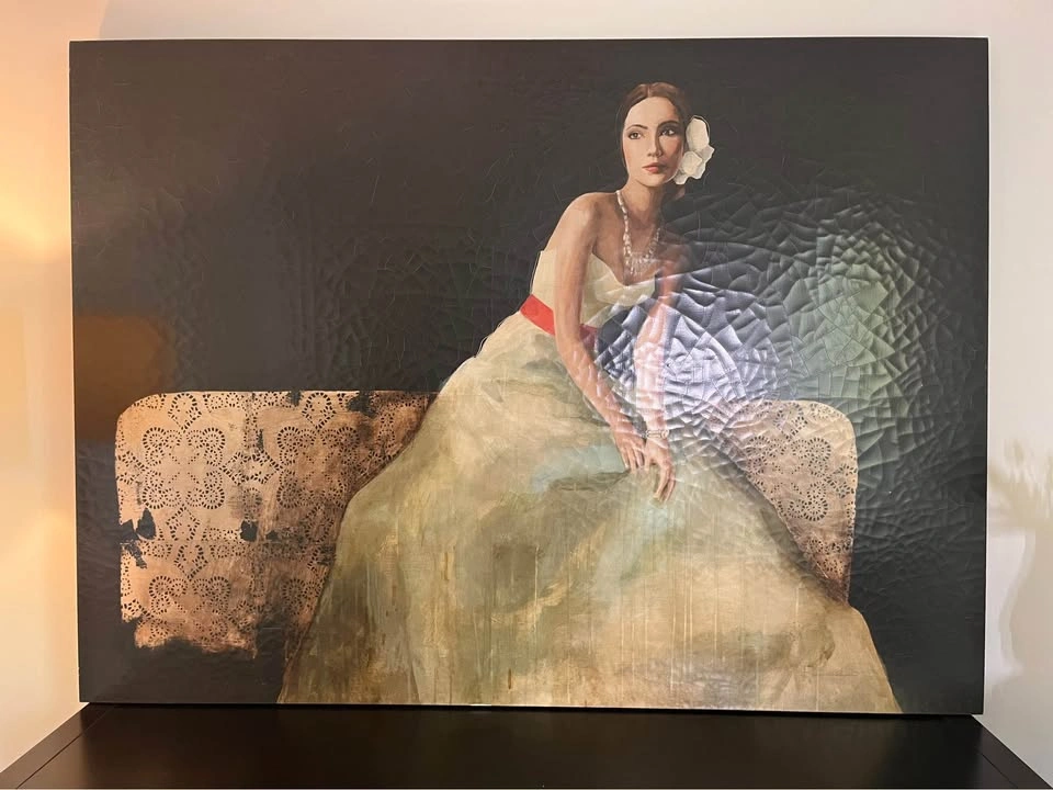 Sarah Atkinson "Lady On Bed II" Large Giclée Canvas, 60" x 44" - photo 2