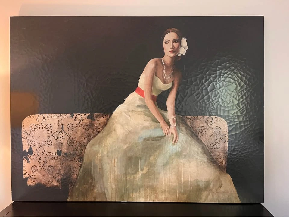 Sarah Atkinson "Lady On Bed II" Large Giclée Canvas, 60" x 44" - photo 3