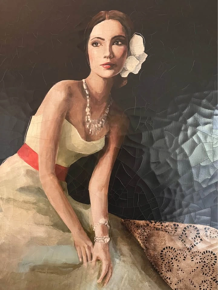 Sarah Atkinson "Lady On Bed II" Large Giclée Canvas, 60" x 44" - photo 5