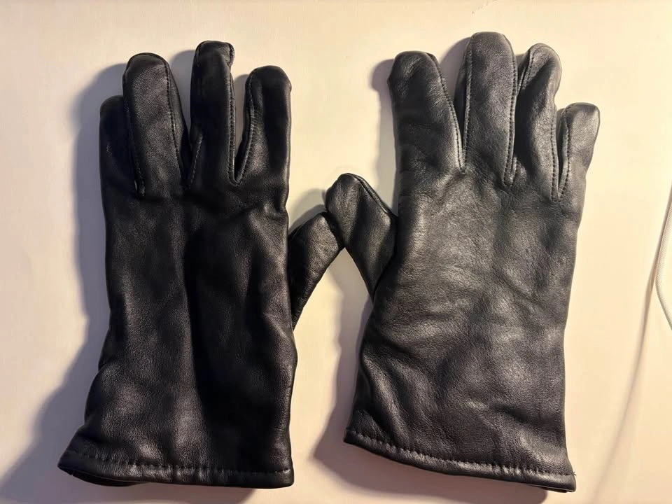 US Military Black Leather Dress Gloves Size 7 - photo 2