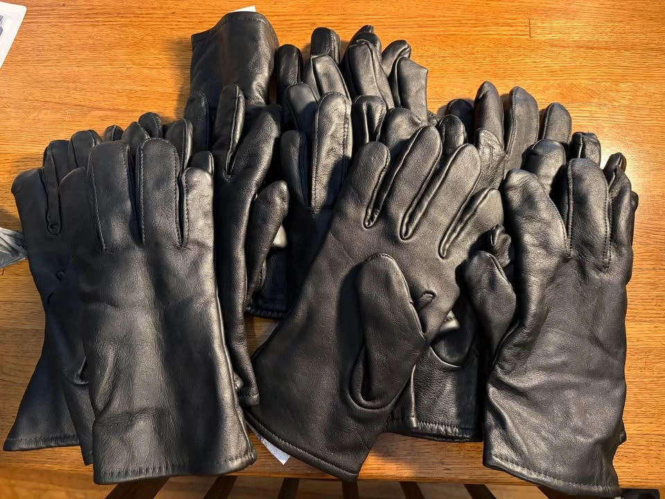 US Military Black Leather Dress Gloves Size 7 - photo 4