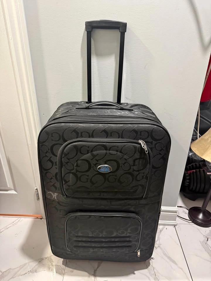 Large Black Rolling Suitcase – 2 Wheels – Checked Luggage