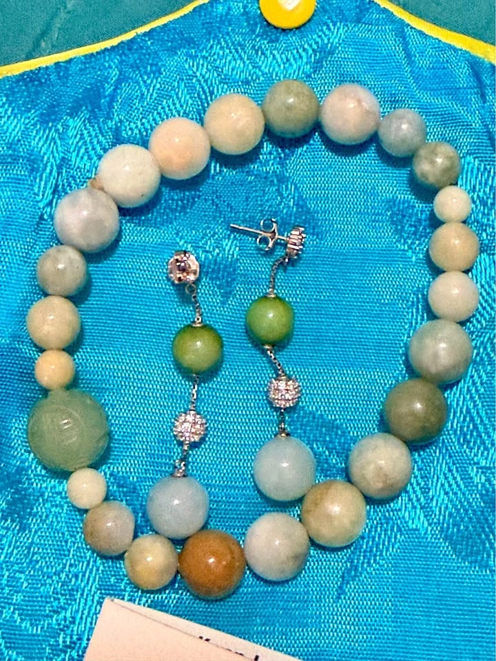 Roz Kwan Jade Jewelry Set - Sterling Silver & MultiColor Jade - photo 5