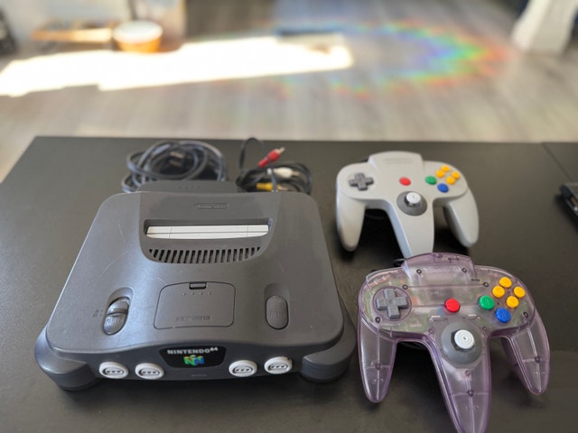 N64 with 2 controllers and accessories