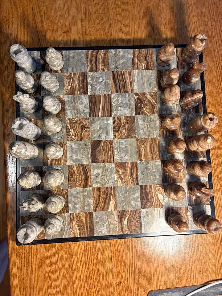 Onyx Marble Chess Set 13 inches square