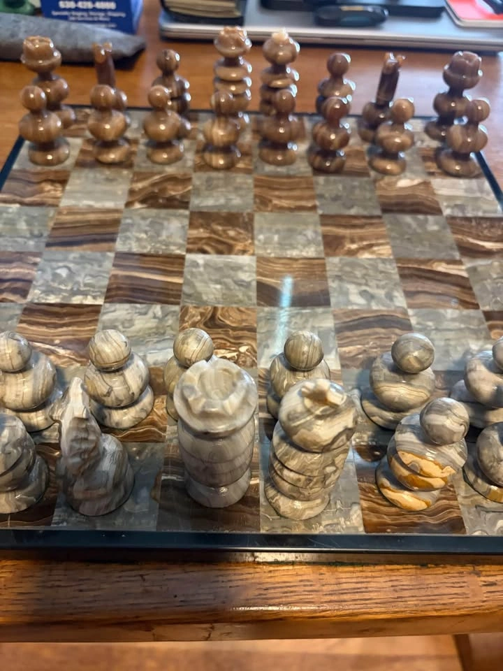 Onyx Marble Chess Set 13 inches square - photo 5