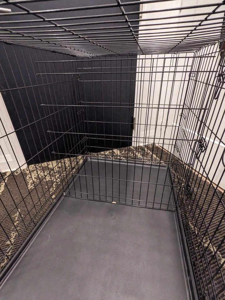 Black Metal Dog Crate with Fabric Cover - photo 2