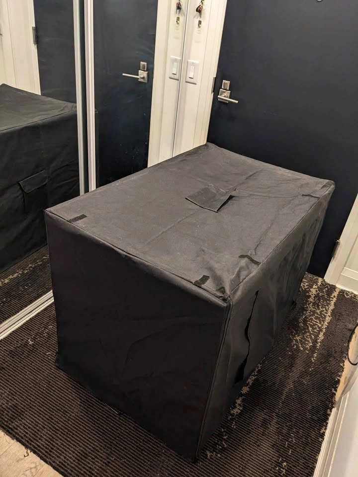 Black Metal Dog Crate with Fabric Cover - photo 3